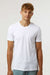 Tultex 602 Mens Short Sleeve Crewneck T-Shirt White Model Front