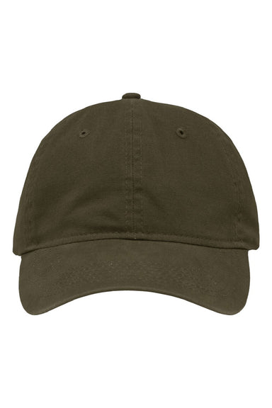 Sportsman Hats SP1700 Mens Adjustabble Dad Hat Brushed Dark Olive Green Flat Front