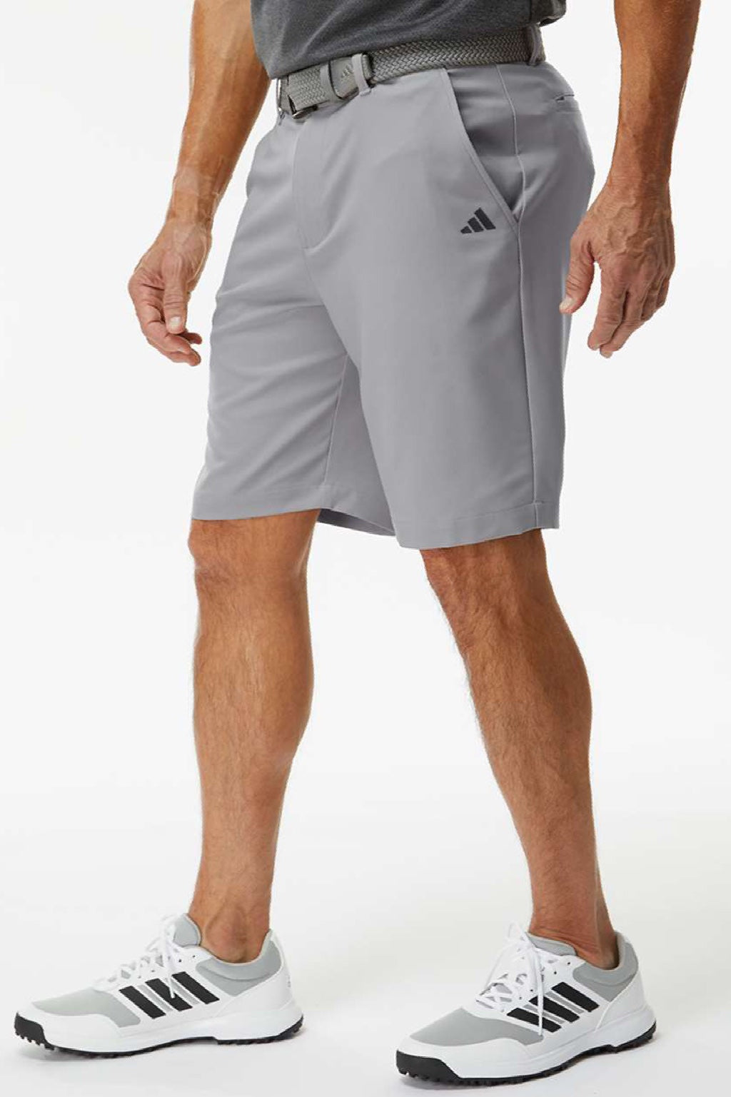 Adidas A2000 Mens Golf Shorts w/ Pockets Grey Model Side