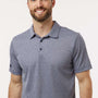 Adidas Mens Space Dyed Short Sleeve Polo Shirt - Collegiate Navy Blue Melange - New