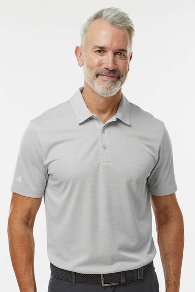 Adidas A591 Mens Space Dyed Short Sleeve Polo Shirt Heather Grey Model Front