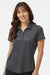 Adidas A592 Womens Space Dyed Short Sleeve Polo Shirt Black Melange Model Front