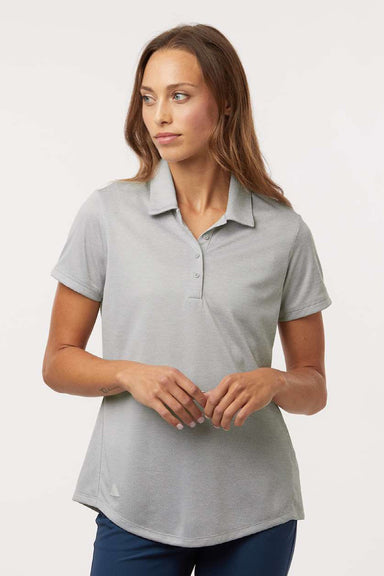 Adidas A592 Womens Space Dyed Short Sleeve Polo Shirt Heather Grey Model Front
