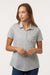 Adidas A592 Womens Space Dyed Short Sleeve Polo Shirt Heather Grey Model Front