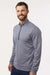 Adidas A593 Mens Space Dyed 1/4 Zip Sweatshirt Collegiate Navy Blue Melange Model Side