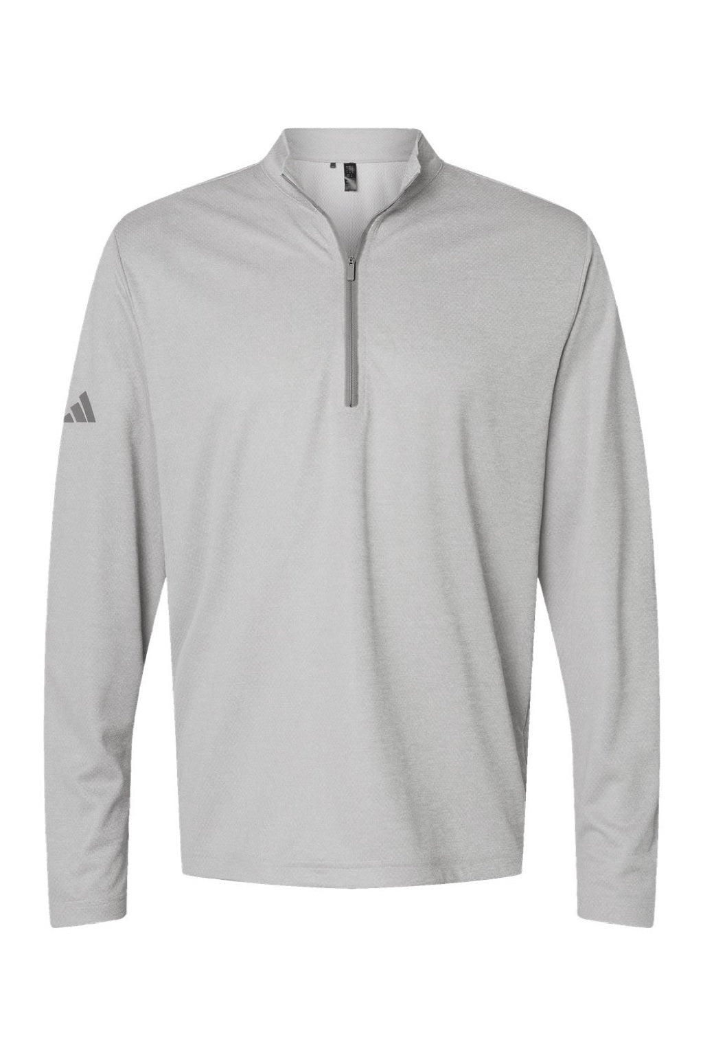 Adidas A593 Mens Space Dyed 1/4 Zip Sweatshirt Heather Grey Flat Front