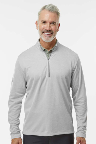 Adidas A593 Mens Space Dyed 1/4 Zip Sweatshirt Heather Grey Model Front