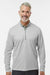 Adidas A593 Mens Space Dyed 1/4 Zip Sweatshirt Heather Grey Model Front