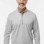Adidas Mens Space Dyed 1/4 Zip Sweatshirt - Heather Grey - New