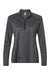 Adidas A594 Womens Space Dyed 1/4 Zip Sweatshirt Black Melange Flat Front