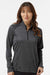 Adidas A594 Womens Space Dyed 1/4 Zip Sweatshirt Black Melange Model Front