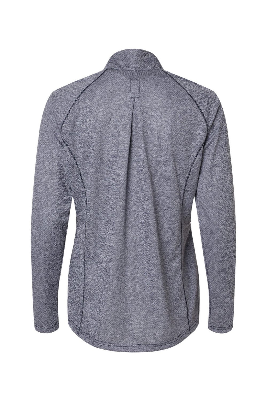 Adidas A594 Womens Space Dyed 1/4 Zip Sweatshirt Collegiate Navy Blue Melange Flat Back