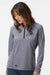 Adidas A594 Womens Space Dyed 1/4 Zip Sweatshirt Collegiate Navy Blue Melange Model Front