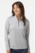 Adidas A594 Womens Space Dyed 1/4 Zip Sweatshirt Heather Grey Model Front