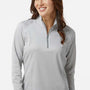 Adidas Womens Space Dyed 1/4 Zip Sweatshirt - Heather Grey - New