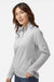 Adidas A594 Womens Space Dyed 1/4 Zip Sweatshirt Heather Grey Model Side