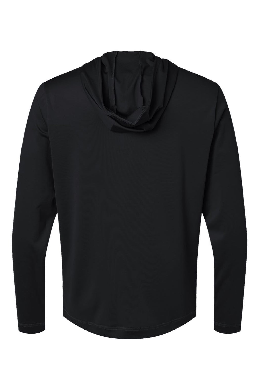 Adidas A596 Mens Lightweight Performance 1/4 Zip Hooded Sweatshirt Hoodie Black Flat Back