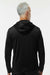 Adidas A596 Mens Lightweight Performance 1/4 Zip Hooded Sweatshirt Hoodie Black Model Back