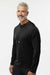 Adidas A596 Mens Lightweight Performance 1/4 Zip Hooded Sweatshirt Hoodie Black Model Side