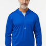 Adidas Mens Lightweight Performance 1/4 Zip Hooded Sweatshirt Hoodie - Collegiate Royal Blue - New
