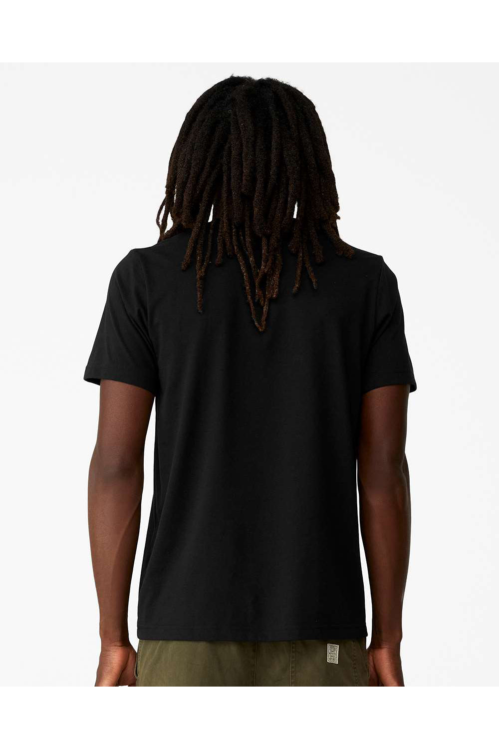 Bella + Canvas 3001ECO Mens EcoMax Short Sleeve Crewneck T-Shirt Black Model Back