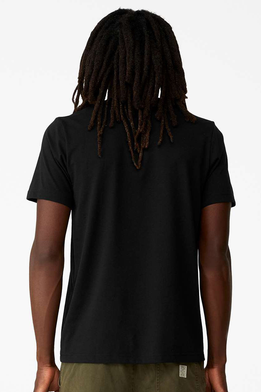 Bella + Canvas 3001ECO Mens EcoMax Short Sleeve Crewneck T-Shirt Black Model Back