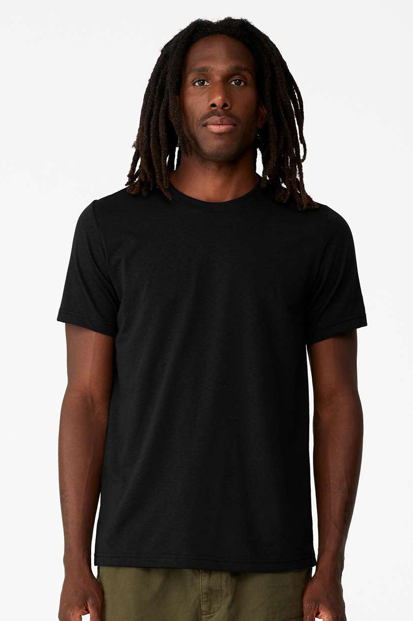 Bella + Canvas 3001ECO Mens EcoMax Short Sleeve Crewneck T-Shirt Black Model Front