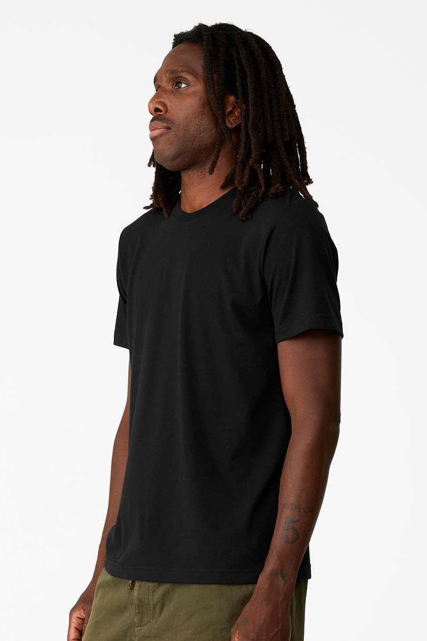 Bella + Canvas 3001ECO Mens EcoMax Short Sleeve Crewneck T-Shirt Black Model Side