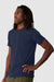 Bella + Canvas 3001ECO Mens EcoMax Short Sleeve Crewneck T-Shirt Navy Blue Model Side