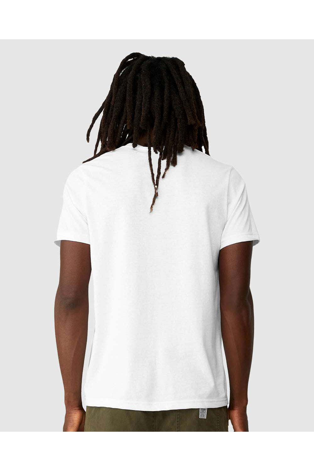 Bella + Canvas 3001ECO Mens EcoMax Short Sleeve Crewneck T-Shirt White Model Back
