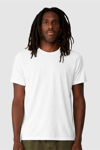 Bella + Canvas 3001ECO Mens EcoMax Short Sleeve Crewneck T-Shirt White Model Front