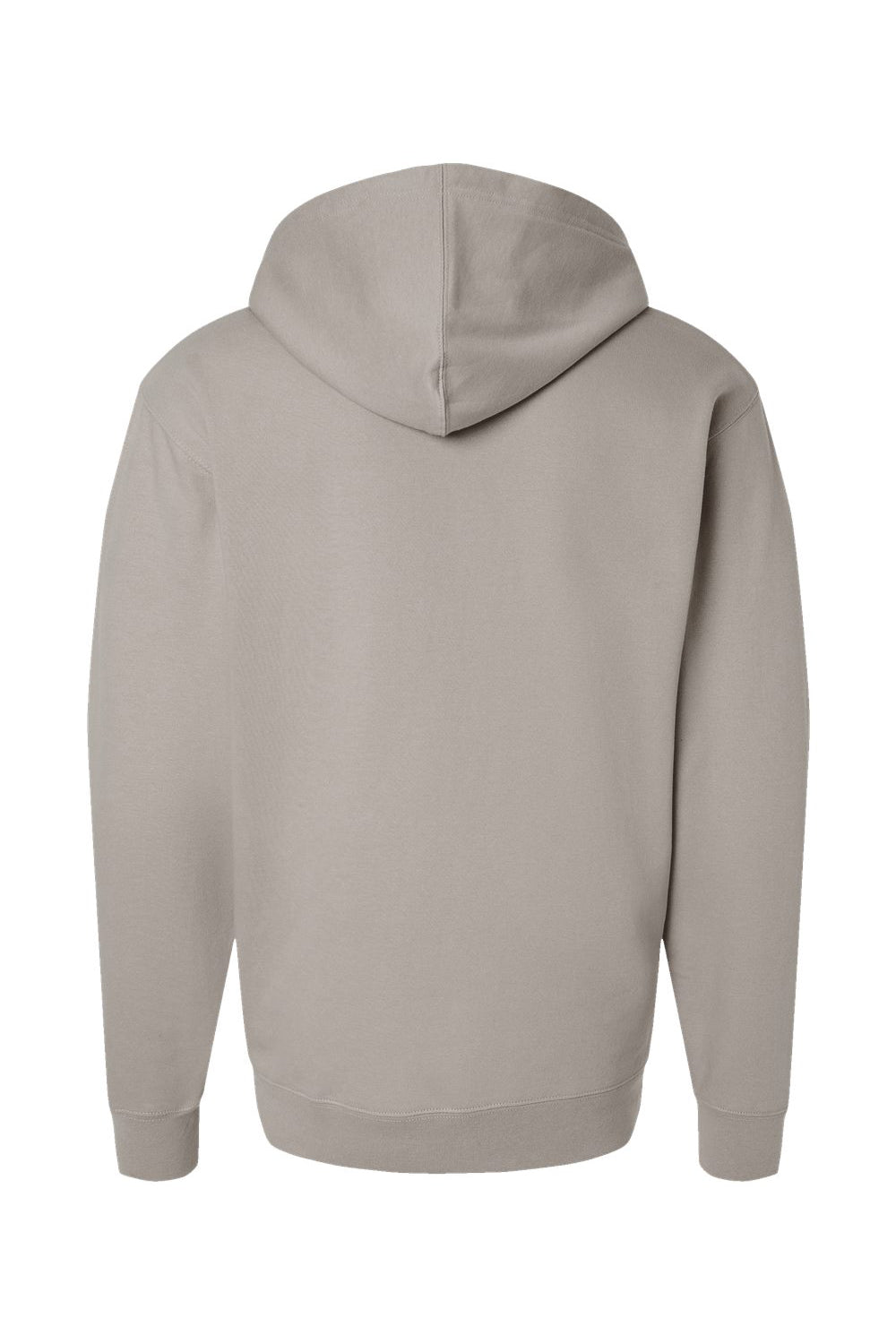 Independent Trading Company SS4500 Mens Hooded Sweatshirt Hoodie w/ Pouch Pocket Cement Grey Flat Back