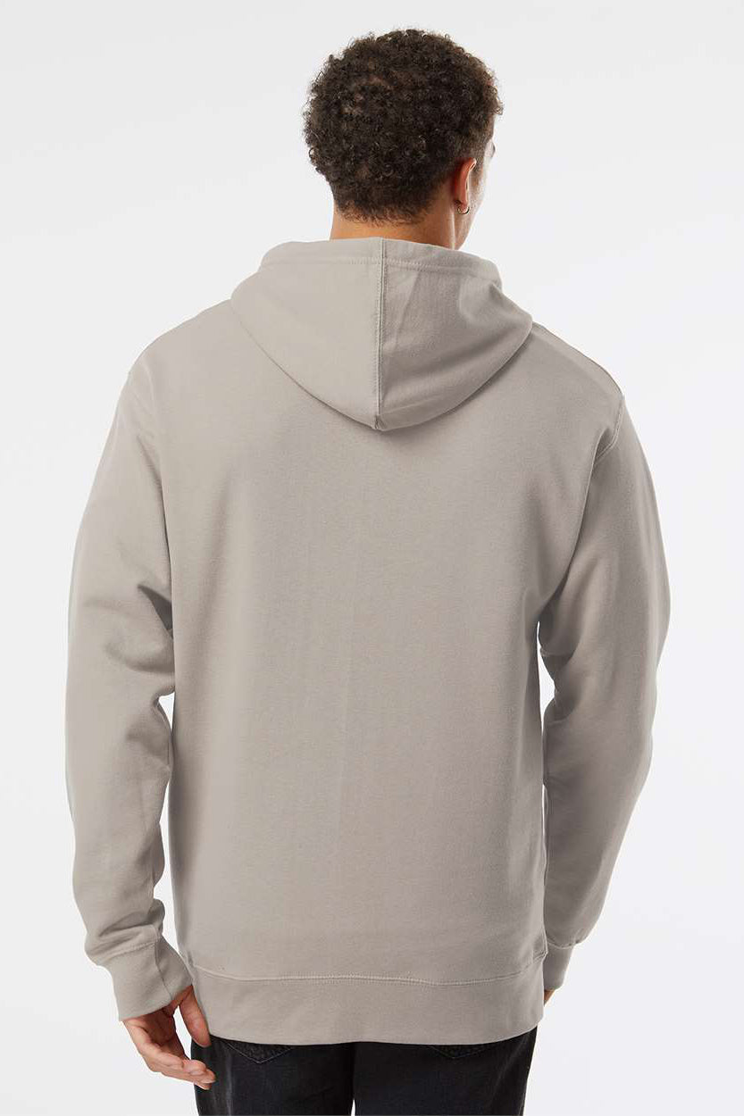 Independent Trading Company SS4500 Mens Hooded Sweatshirt Hoodie w/ Pouch Pocket Cement Grey Model Back