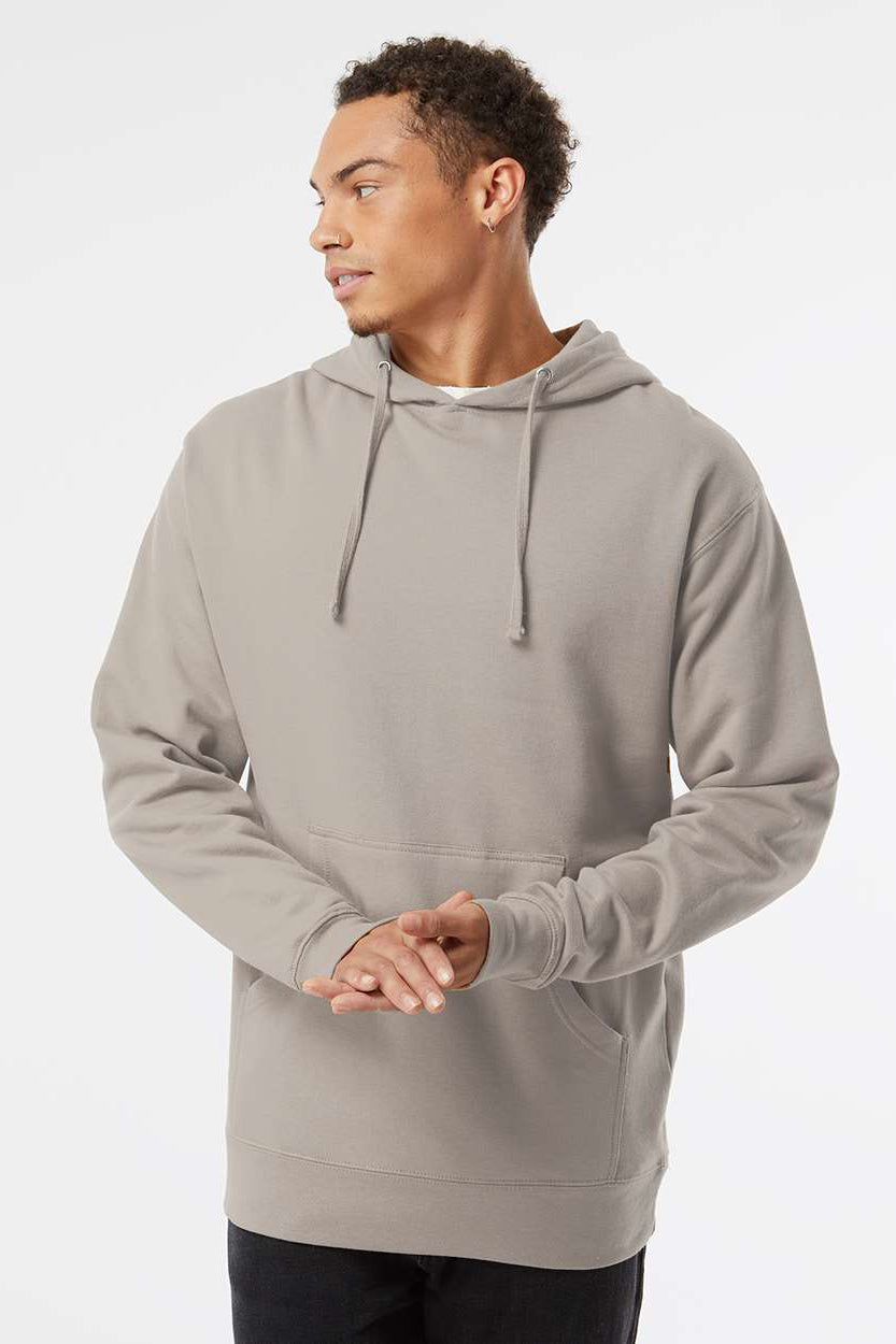 Independent Trading Company Mens Hooded Sweatshirt Hoodie w/ Pouch Pocket Cement Grey