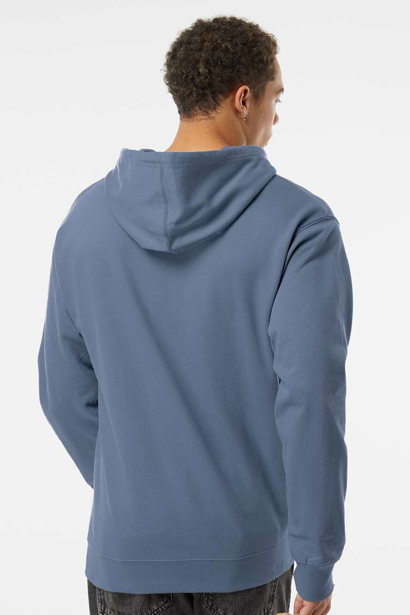 Independent Trading Company SS4500 Mens Hooded Sweatshirt Hoodie w/ Pouch Pocket Storm Blue Model Back