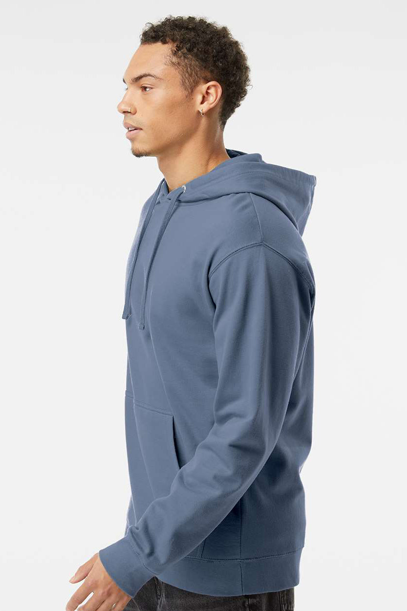 Independent Trading Company SS4500 Mens Hooded Sweatshirt Hoodie w/ Pouch Pocket Storm Blue Model Side