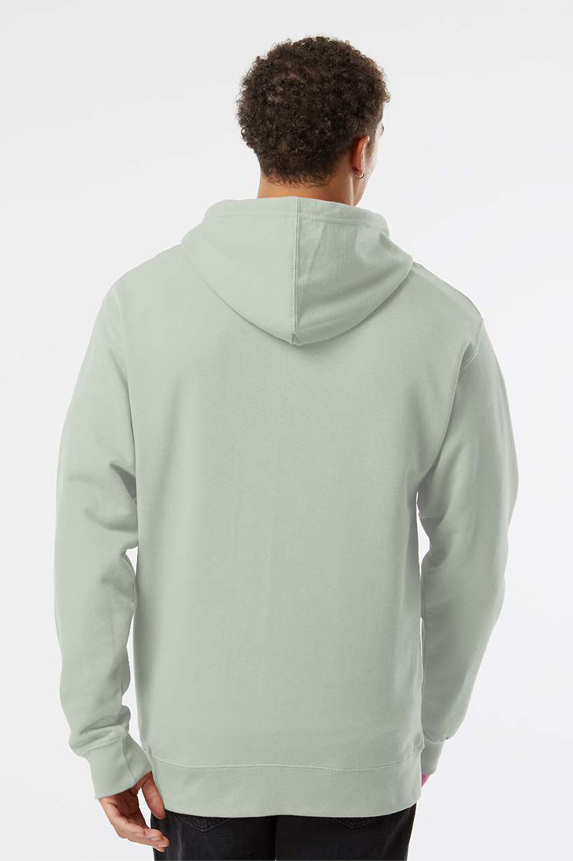 Independent Trading Company SS4500 Mens Hooded Sweatshirt Hoodie w/ Pouch Pocket Dusty Sage Green Model Back