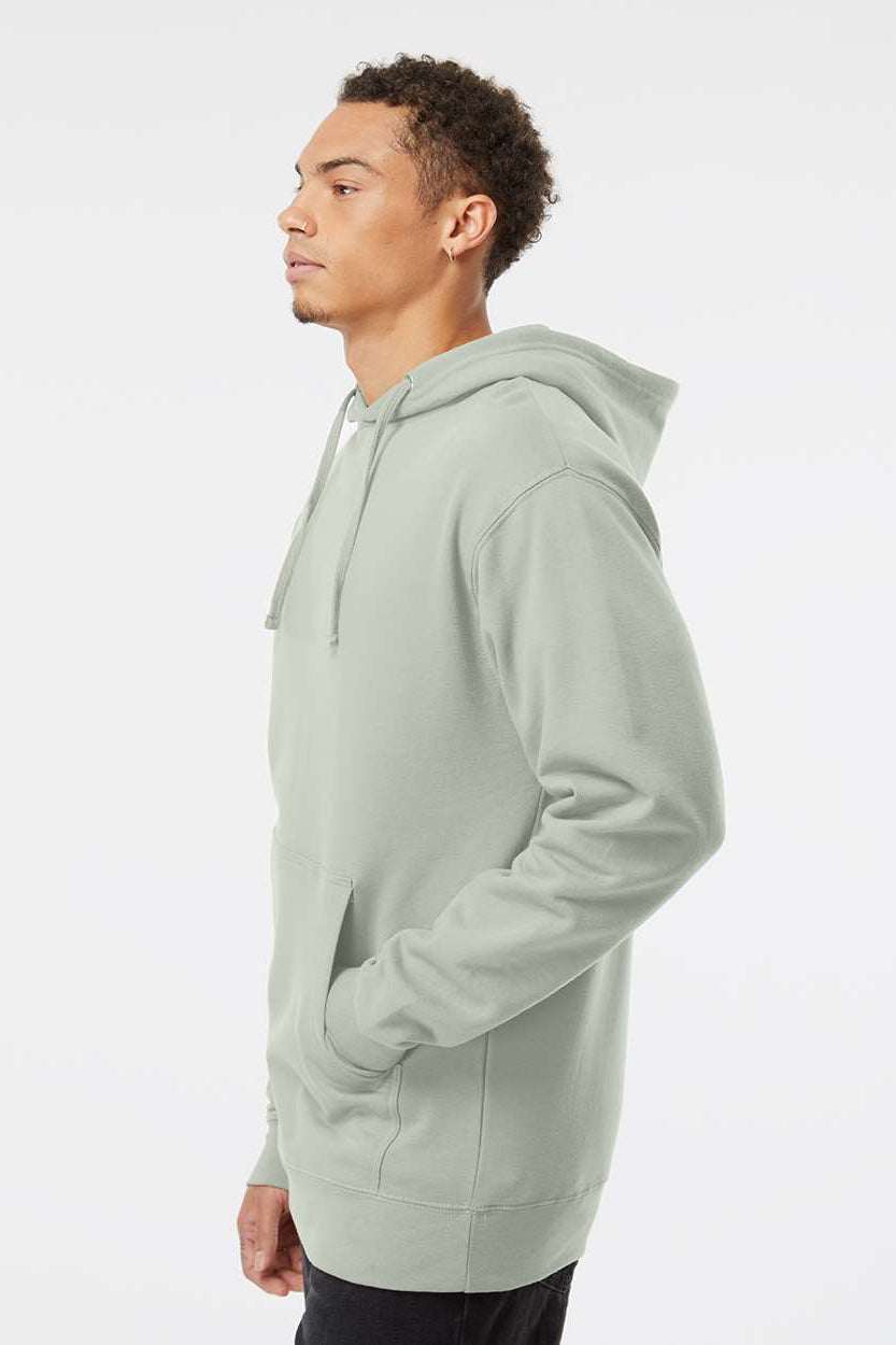 Independent Trading Company SS4500 Mens Hooded Sweatshirt Hoodie w/ Pouch Pocket Dusty Sage Green Model Side