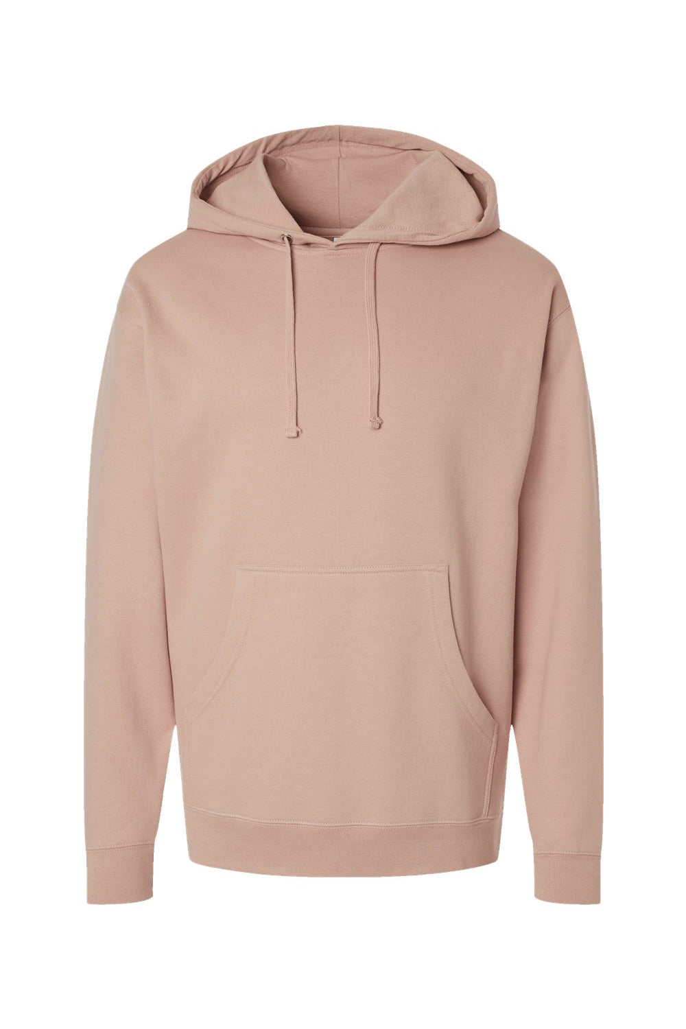 Independent Trading Company SS4500 Mens Hooded Sweatshirt Hoodie w/ Pouch Pocket Dusty Pink Flat Front
