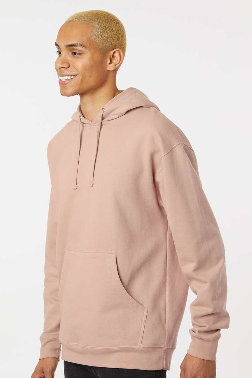 Independent Trading Company SS4500 Mens Hooded Sweatshirt Hoodie w/ Pouch Pocket Dusty Pink Model Side