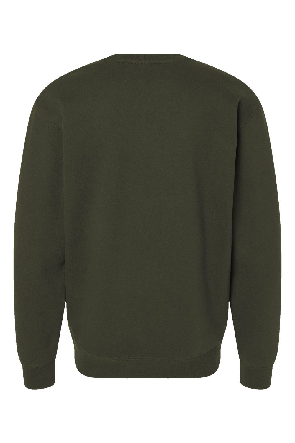 Independent Trading Company IND3000 Mens Crewneck Sweatshirt Army Green Flat Back
