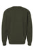 Independent Trading Company IND3000 Mens Crewneck Sweatshirt Army Green Flat Back