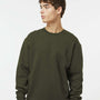 Independent Trading Co. Mens Crewneck Sweatshirt - Army Green - NEW