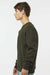 Independent Trading Company IND3000 Mens Crewneck Sweatshirt Army Green Model Side
