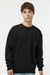 Independent Trading Company IND3000 Mens Crewneck Sweatshirt Black Model Front