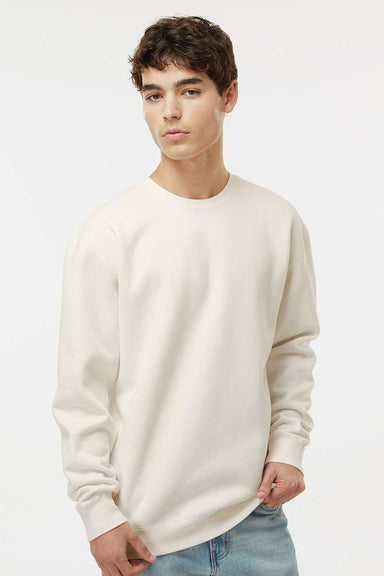 Independent Trading Company IND3000 Mens Crewneck Sweatshirt Bone Model Front