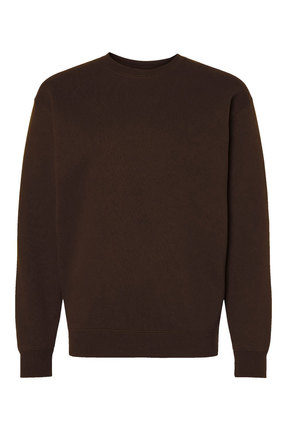 Independent Trading Company IND3000 Mens Crewneck Sweatshirt Brown Flat Front