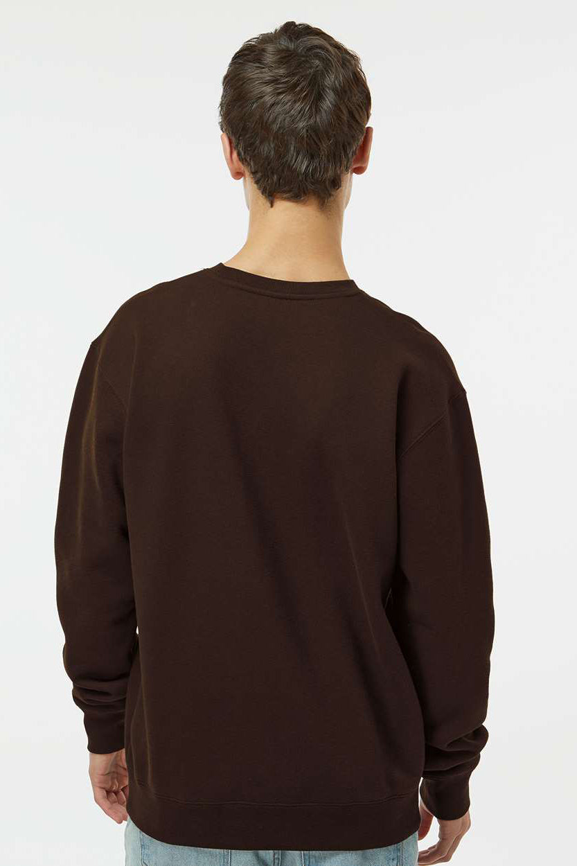 Independent Trading Company IND3000 Mens Crewneck Sweatshirt Brown Model Back