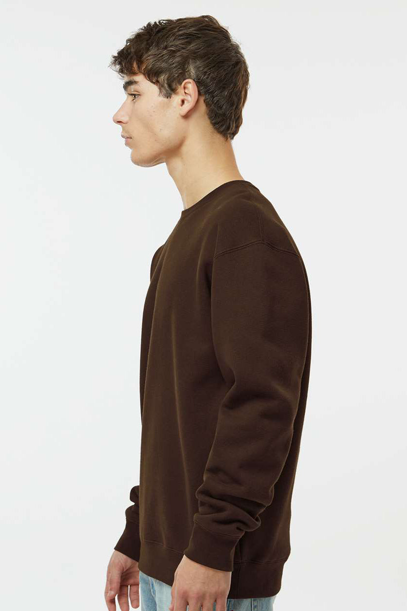 Independent Trading Company IND3000 Mens Crewneck Sweatshirt Brown Model Side