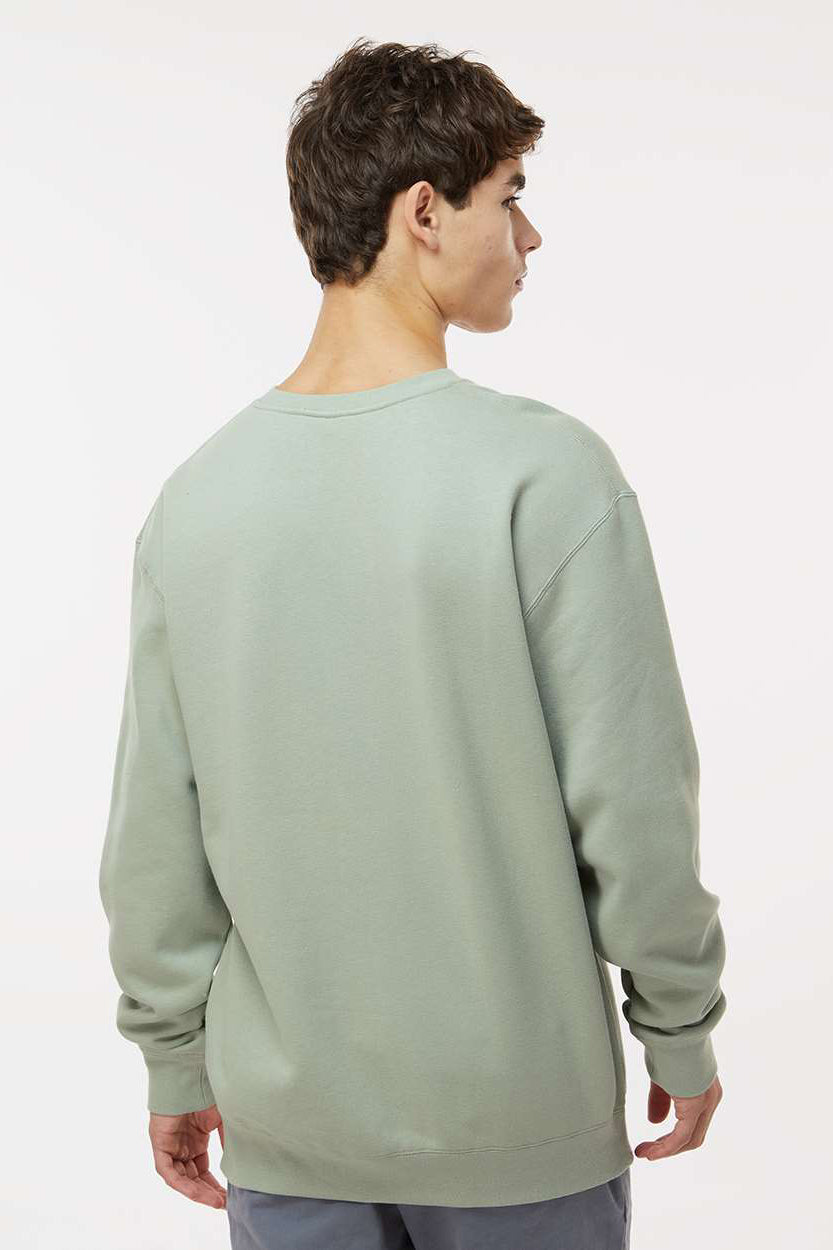Independent Trading Company IND3000 Mens Crewneck Sweatshirt Dusty Sage Green Model Back